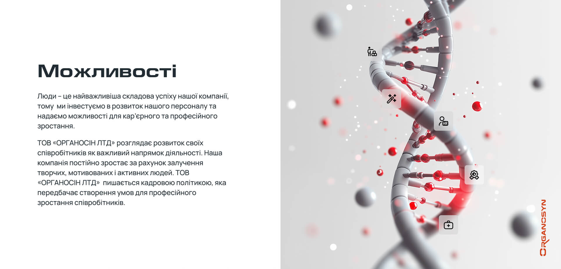 Додатковий слайд сторінки проєкту Organosyn №4